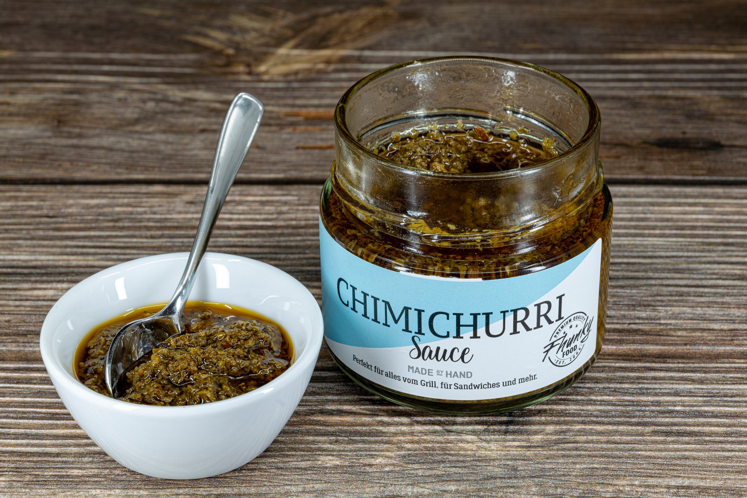 Chimichurri Sauce von Fhunky Food - Premium Gourmet-Sauce für Steaks, Grillgerichte und Marinaden.