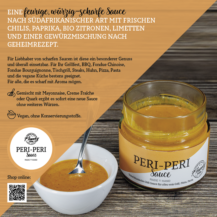 Fhunky Food Peri Peri Sauce - Scharfe afrikanische Chilisauce mit authentischem Geschmack.