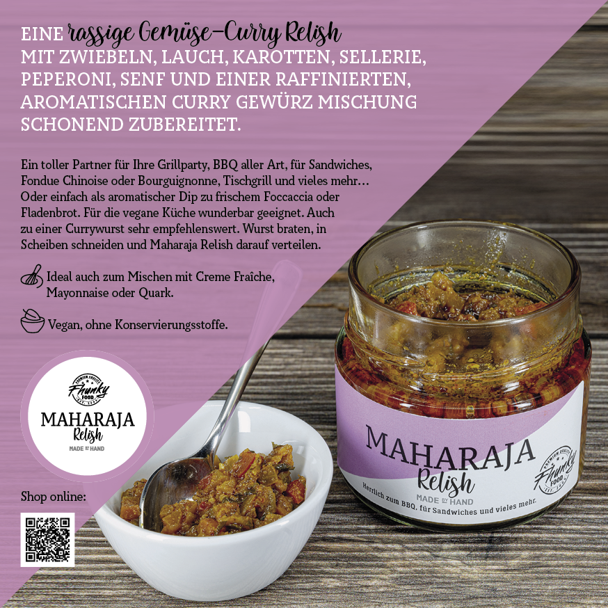 Fhunky Food Maharaja Relish - Exotisches indisches Relish mit aromatischen Gewürzen und Früchten