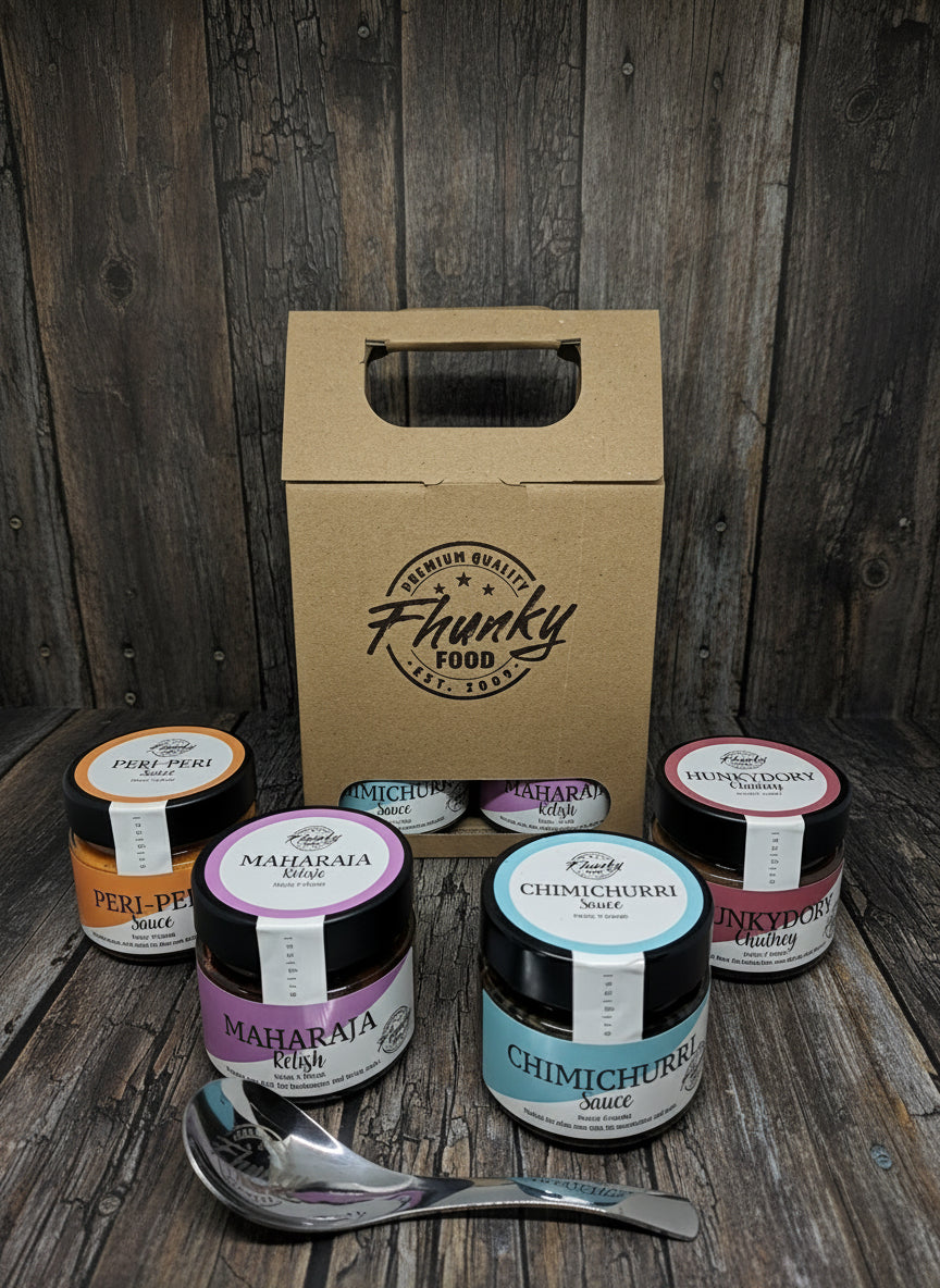 Fhunky Saucen Set Deluxe - Exklusive Auswahl an handgemachten Chutneys, Relishes und Saucen als Geschenkidee